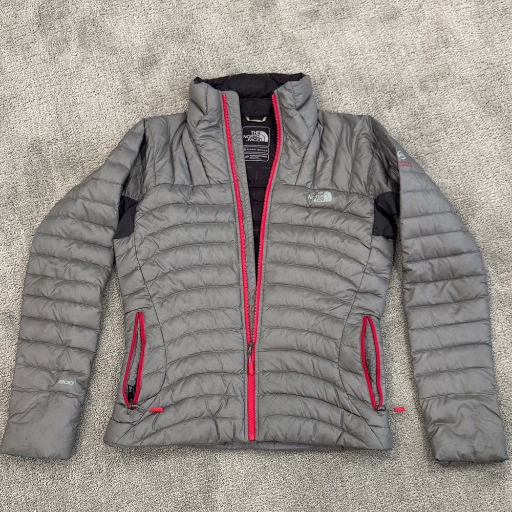 The North Face Women's Gray and Pink Puffer Jacket